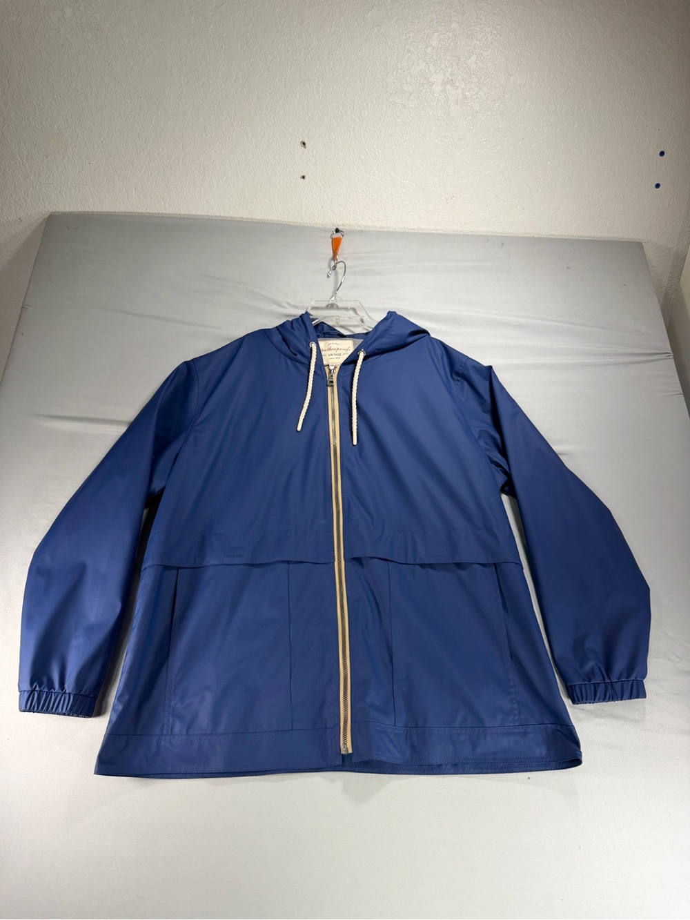 Weatherproof Vintage Blue Hooded Rain Jacket Slicker Men's Size 2XL XXL
